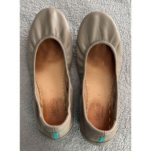 Tieks by Gavrieli Womens Leather Ballet Flats 7 Taupe Beige Preppy Minimalist